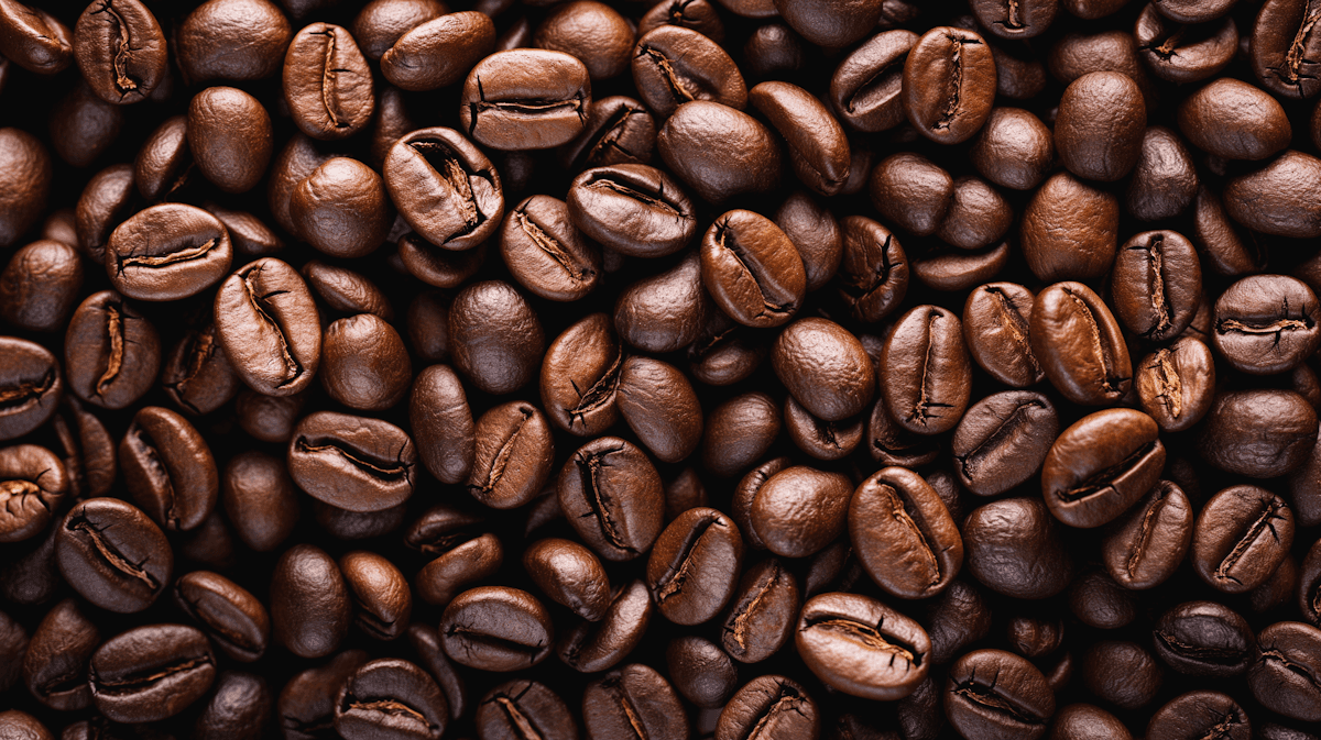 Pile of roasted coffee beans